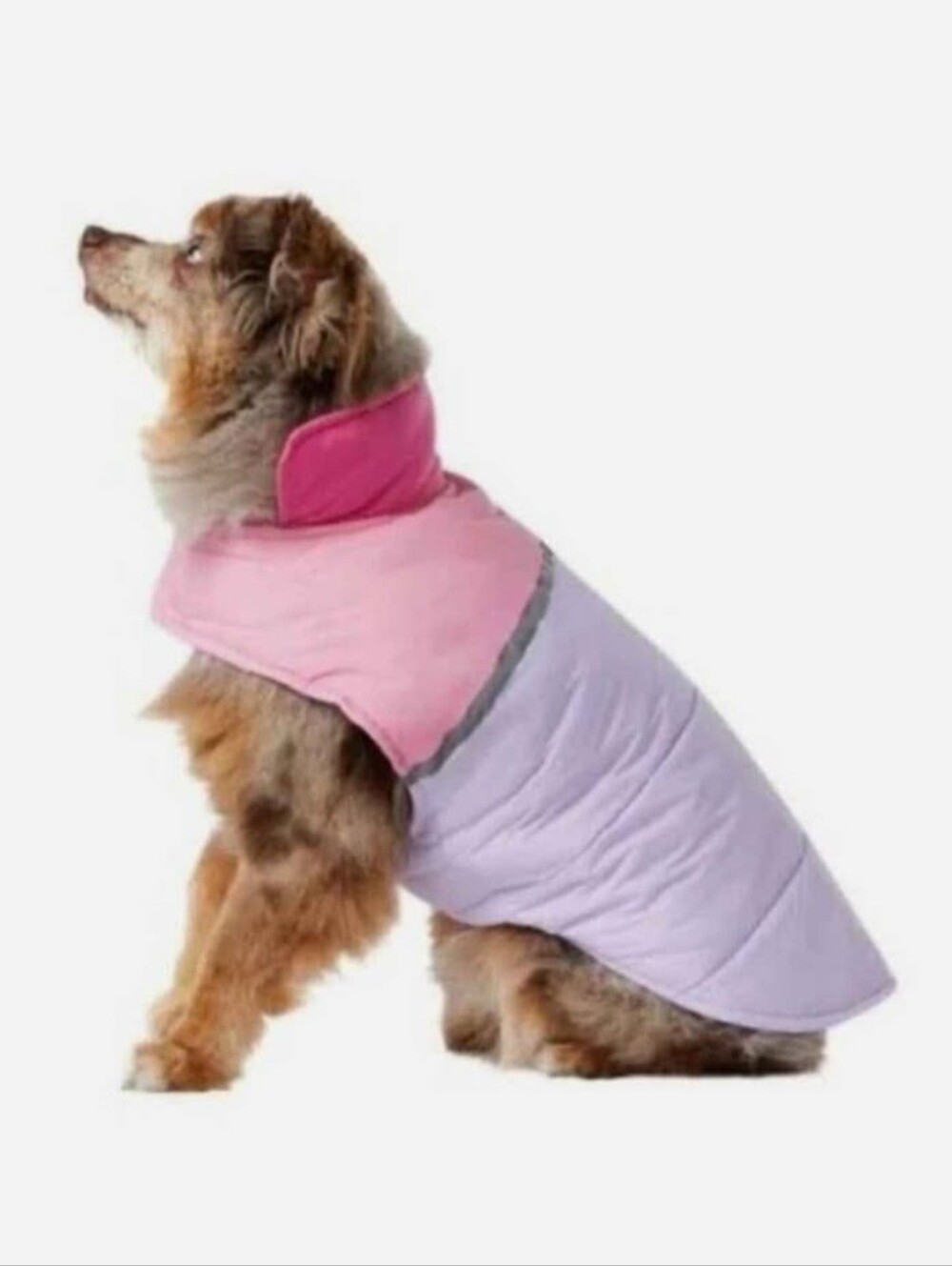 32 Degrees Heat Pink & Lavender Dog Puffer Coat - Lightweight Warm Jacket Size L